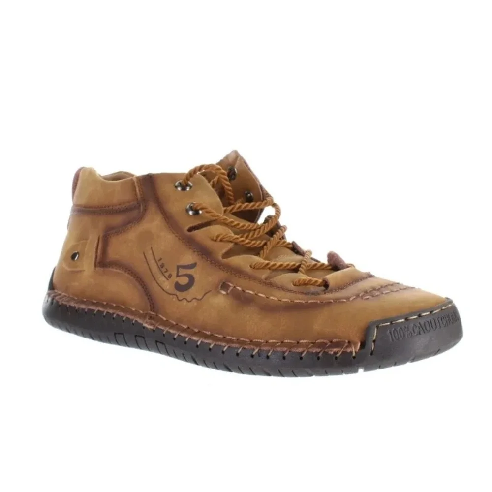 Omega Walk Leather Ankle Boots Brown HandStitched Lightweight Trail Men 46 11